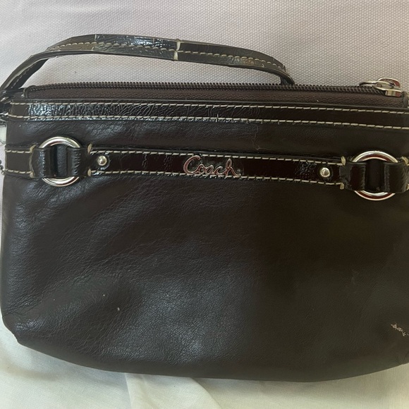 Coach Dark Brown Leather Wristlet - Picture 2 of 4